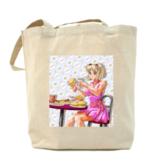 Сумка шоппер с принтом 'Нямка'