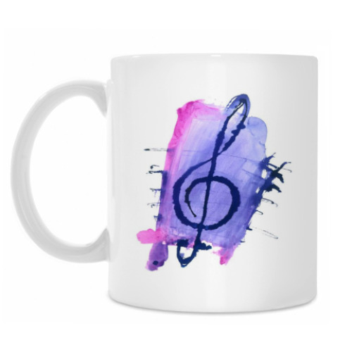 Кружка с принтом Скрипичный ключ