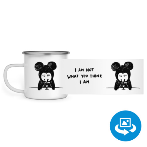 Эмалированная кружка (круговая запечатка) с принтом Not a Mickey M