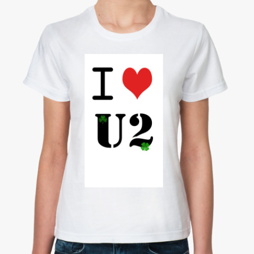 Классическая футболка с принтом  U2