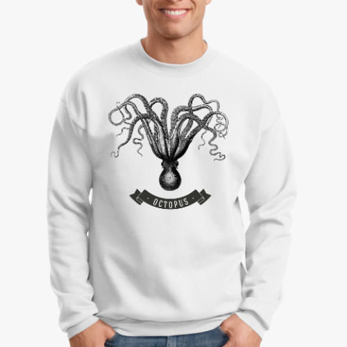 Свитшот с принтом Винтажный спрут