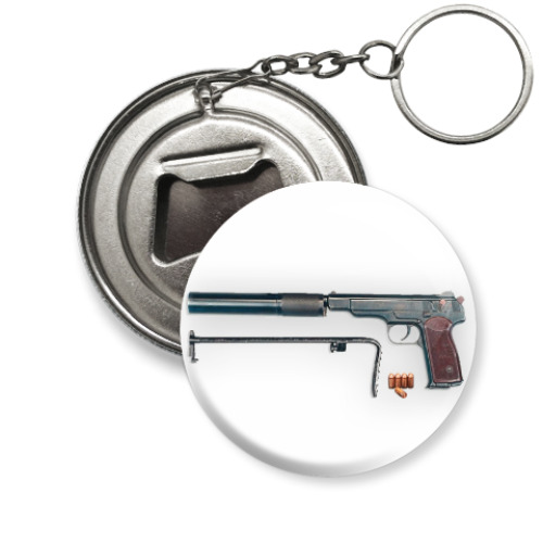 Брелок-открывашка с принтом пистолет АПБ