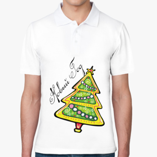 Рубашка поло с принтом Новый год