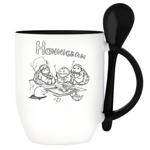 Кружка с ложкой с принтом Hannibal ( Ганнибал )