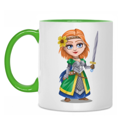 Кружка с принтом Рыжая с мечом