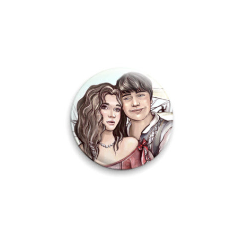 Значок 25мм с принтом 'Вдвоем'