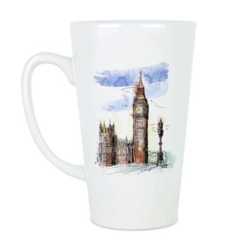 Чашка Латте с принтом Биг-Бен -Big Ben-Англия-Лондон