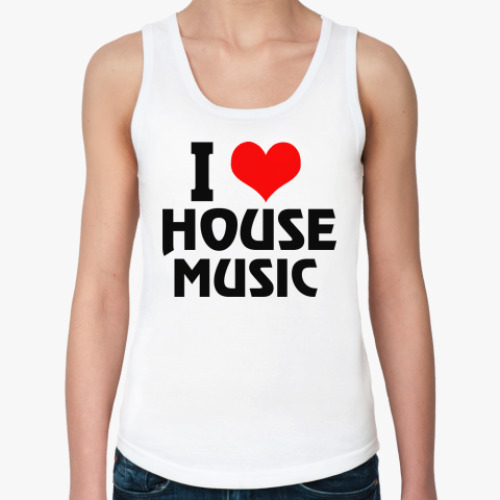Женская майка с принтом i love house music