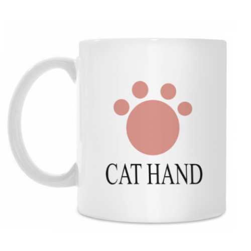 Кружка с принтом Cat hand