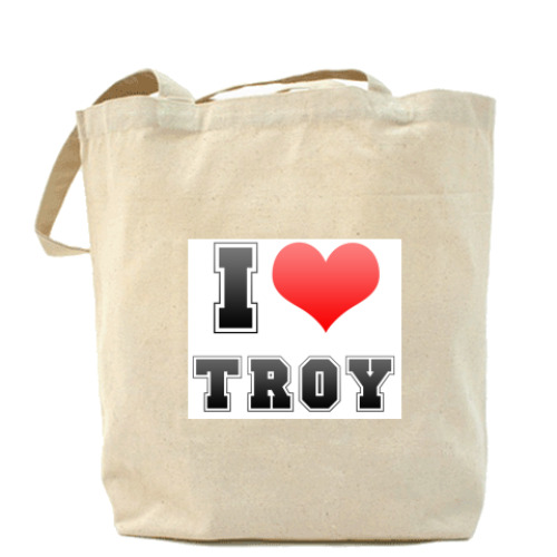Сумка шоппер с принтом I LOVE TROY