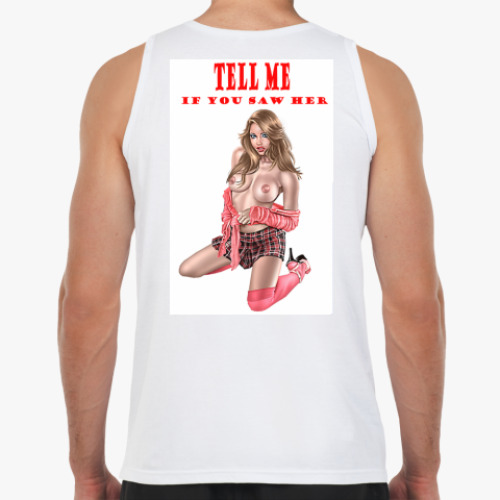 Майка с принтом Tell me!