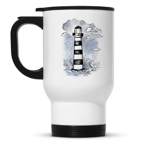 Кружка-термос с принтом Маяк