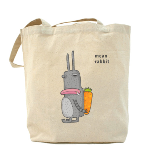 Сумка шоппер с принтом mean rabbit