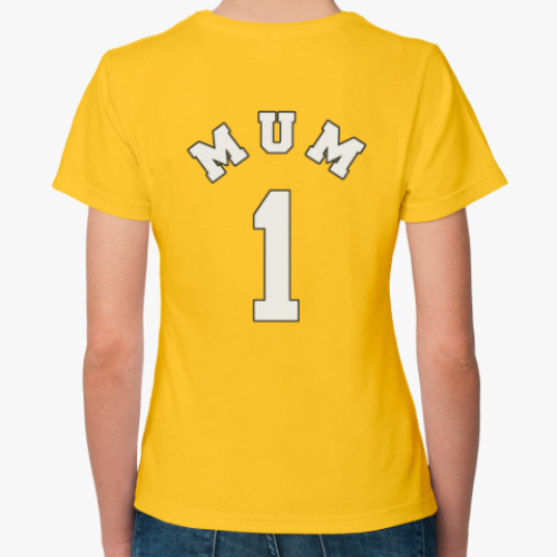 Женская футболка с принтом Mum  number 1