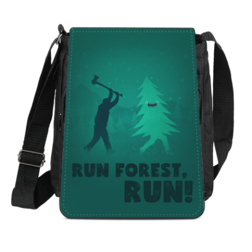 Сумка-планшет с принтом Run forest run! New Year