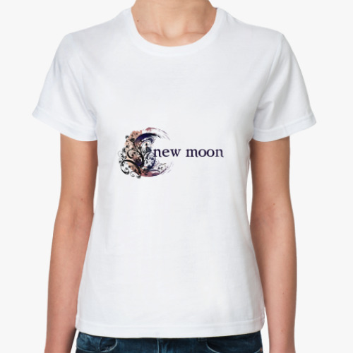 Классическая футболка с принтом New moon