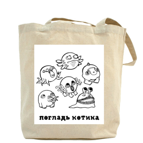 Сумка шоппер с принтом  'Погладь котика'