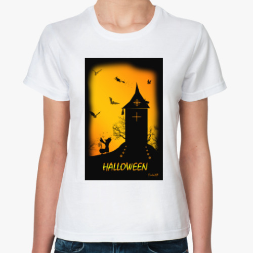 Классическая футболка с принтом Halloween