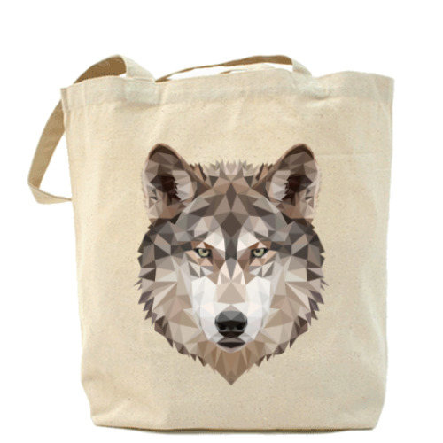 Сумка шоппер с принтом Low Poly Wolf (Волк)