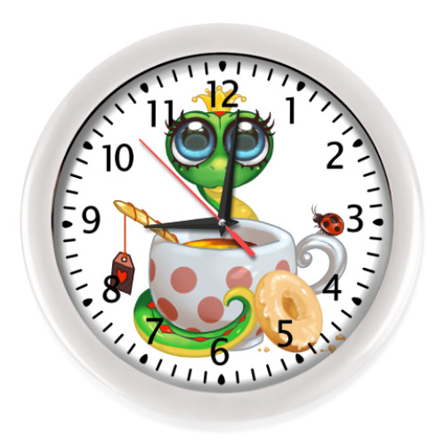 Настенные часы с принтом Чаепитие