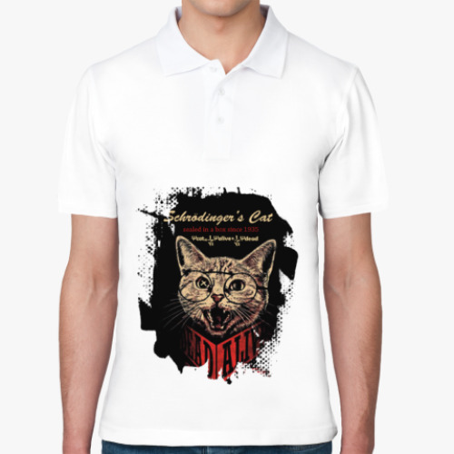 Рубашка поло с принтом Кот Шрёдингера