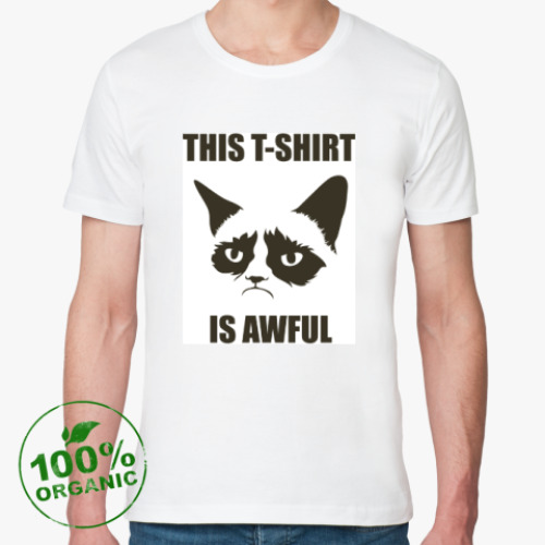 Футболка из органик-хлопка с принтом Grumpy Cat