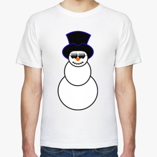Футболка с принтом Кульный Снеговик