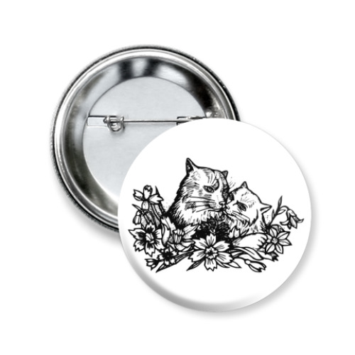 Значок 50мм с принтом Рыси