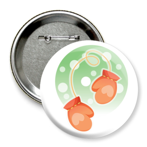 Значок 75мм с принтом Варежка