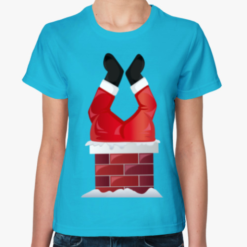 Женская футболка с принтом Санта Клаус