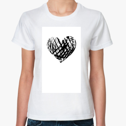 Классическая футболка с принтом  Сердце