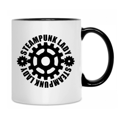 Кружка с принтом 'Стимпанк леди'