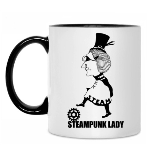 Кружка с принтом 'Стимпанк леди'