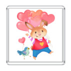 Магнит 6.5 x 6.5 см Кролик с Любовью