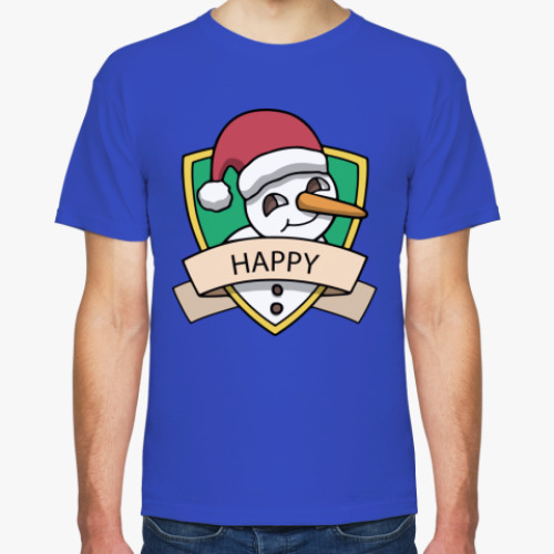 Футболка с принтом Снеговик