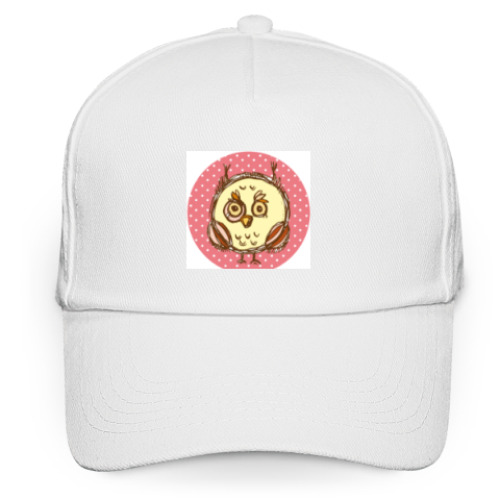 Кепка бейсболка с принтом Розовая сова