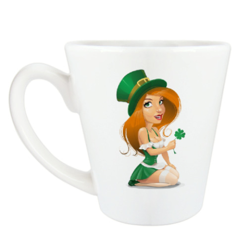 Чашка Латте с принтом Симпатичная девушка