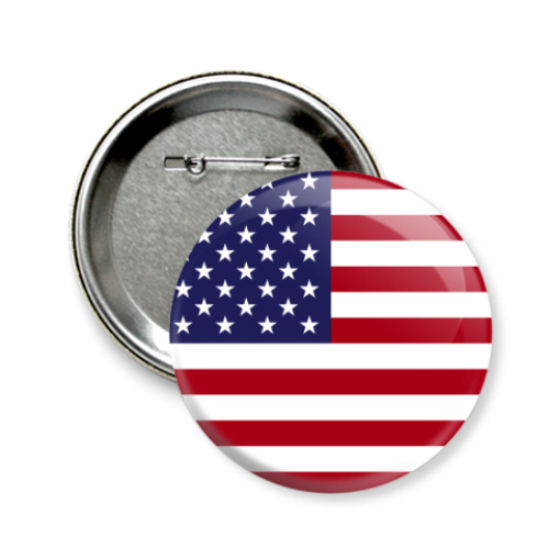 Значок 58мм с принтом США, USA, Америка