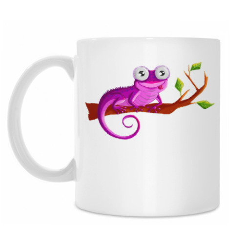 Кружка с принтом ящерка