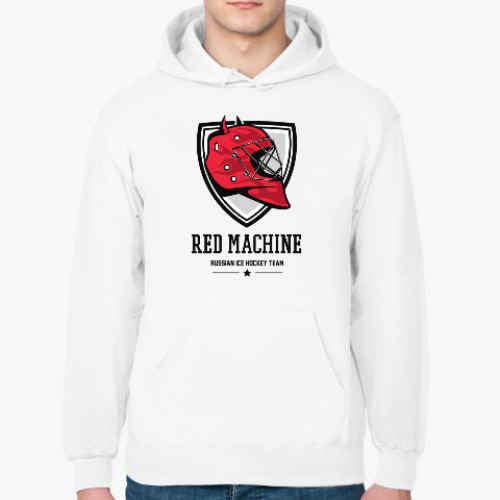 Толстовка худи с принтом Red machine