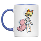 Двухцветная кружка Чибик с  мишкой