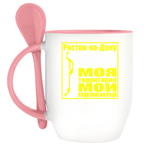 Кружка с ложкой с принтом Ростов-на-Дону