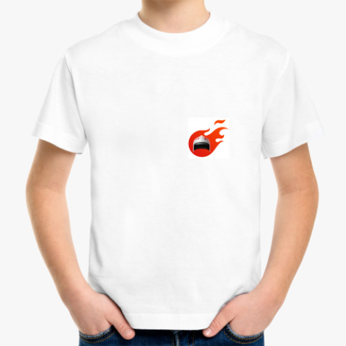 Детская футболка с принтом Юный пожарник