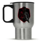 Кружка-термос металлик Эмблема стримера и лозунг клана SOA