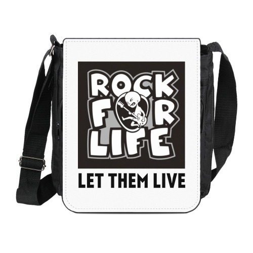 Сумка на плечо (мини-планшет) с принтом Rock for Life