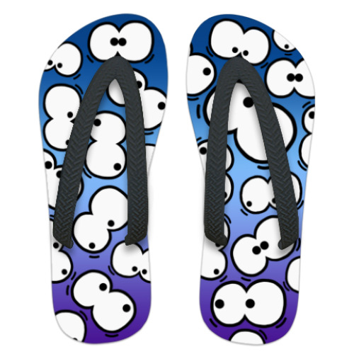 Шлепанцы (сланцы) с принтом Глазки