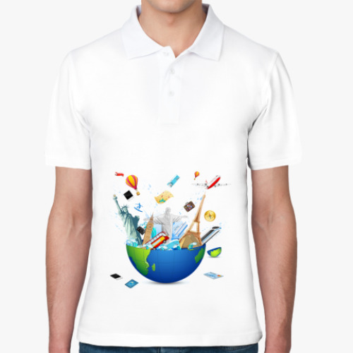 Рубашка поло с принтом Глобус