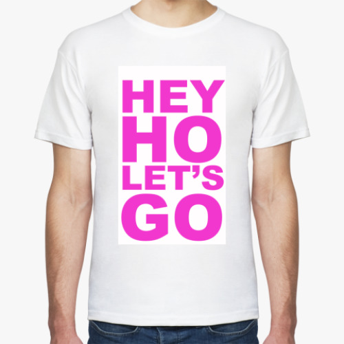 Футболка с принтом HEY HO LET'S GO