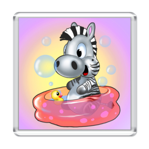 Магнит с принтом  'Зебрёнок-малышка'