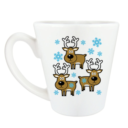 Чашка Латте с принтом Олени